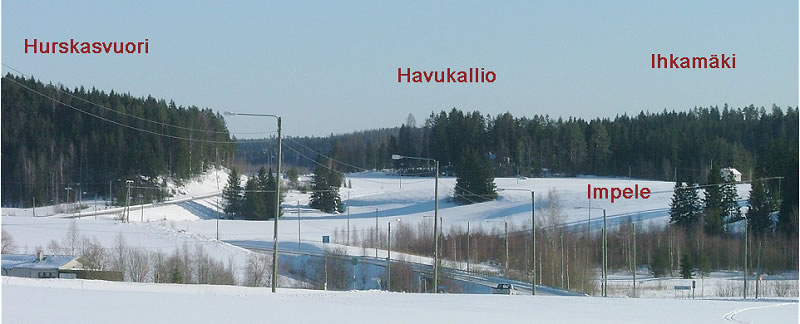 Hurskasvuori, Havukallio, Ihkamäki ja Impele